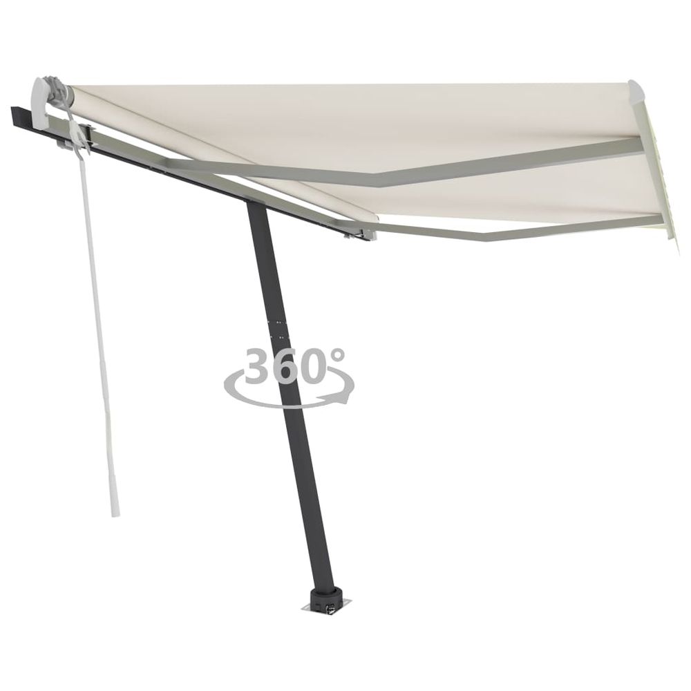 vidaXL Freestanding Manual Retractable Awning 300x250 cm Blue/White