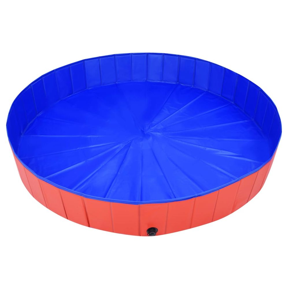 vidaXL Foldable Dog Swimming Pool Red 200x30 cm PVC