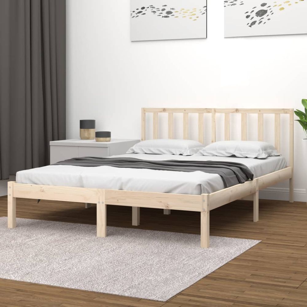 vidaXL Bed Frame Solid Wood Pine 75x190 cm Small Single