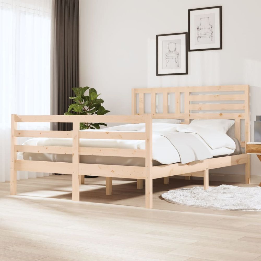 vidaXL Bed Frame 75x190 cm Small Single Solid Wood