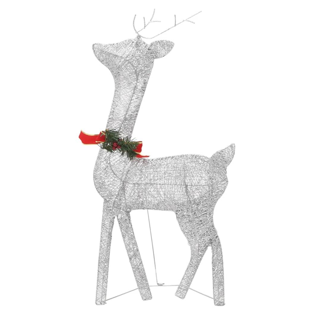 vidaXL Christmas Reindeer Family 270x7x90 cm Silver Cold White Mesh