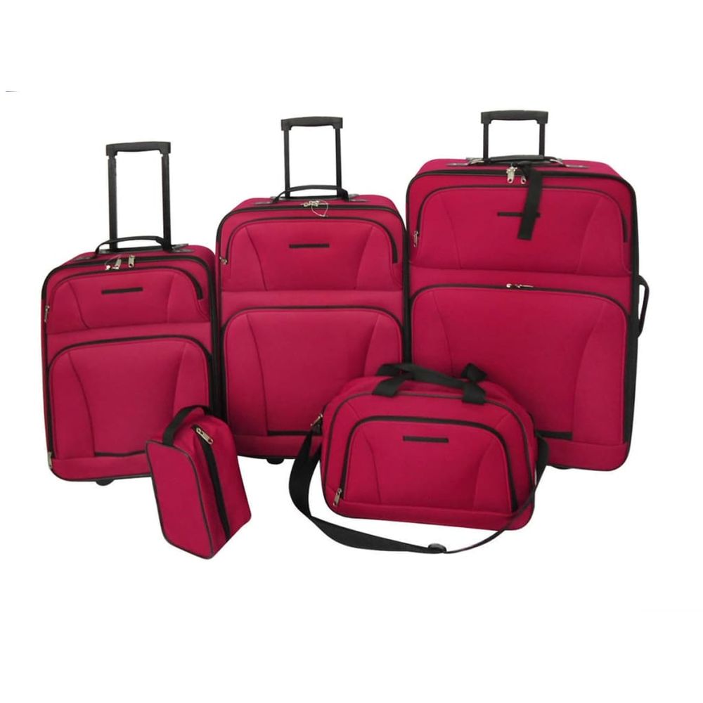 vidaXL Five Piece Travel Luggage Set Black