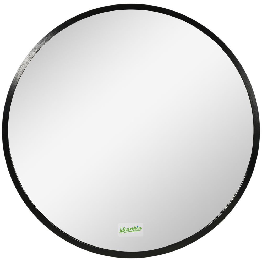 Modern Wall-mounted Vanity Mirror for Bedroom Bathroom Washroom, Black, 40x40cm