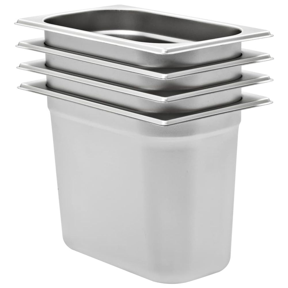 vidaXL Gastronorm Containers 12 pcs GN 1/4 20 mm Stainless Steel