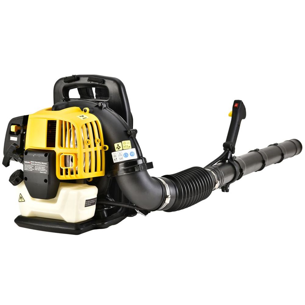 2-Stroke Commercial Backpack Leaf Blower Gas Powered Grass Lawn Blowing Machine, Yellow