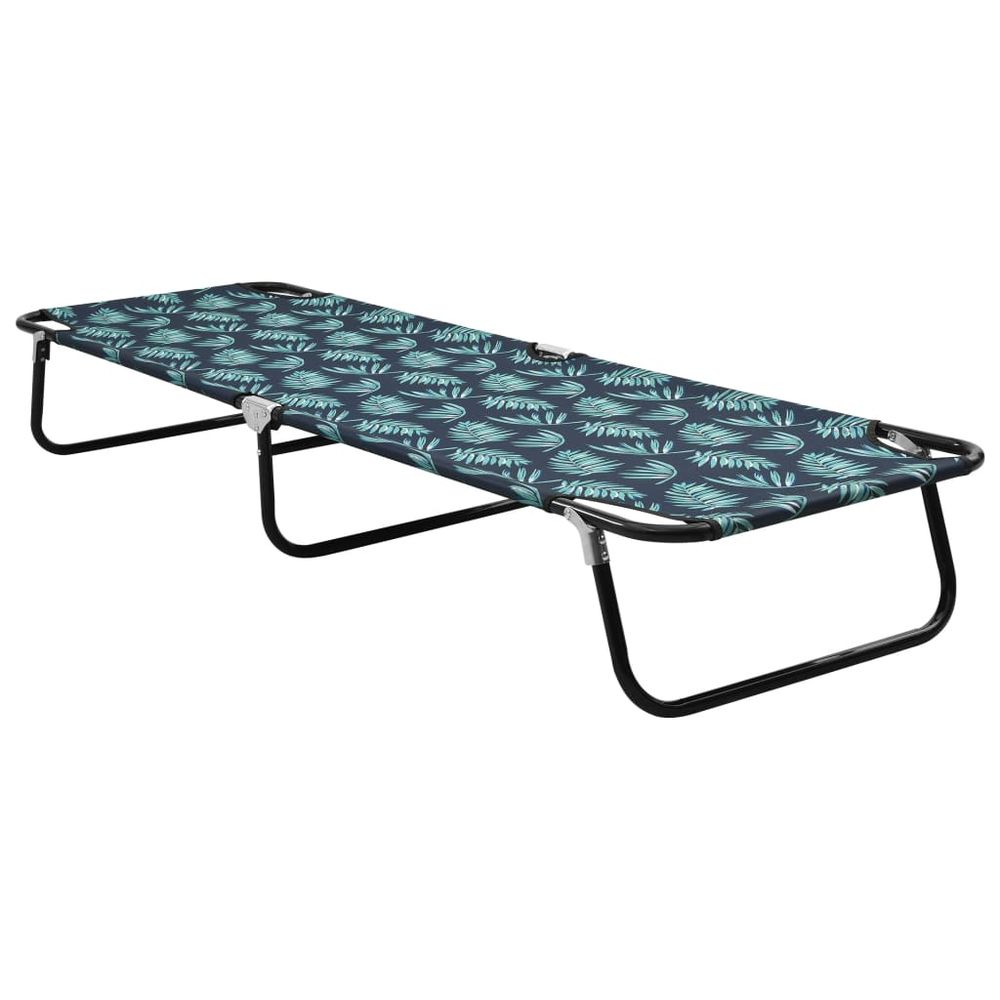 vidaXL Folding Sun Lounger Blue Steel