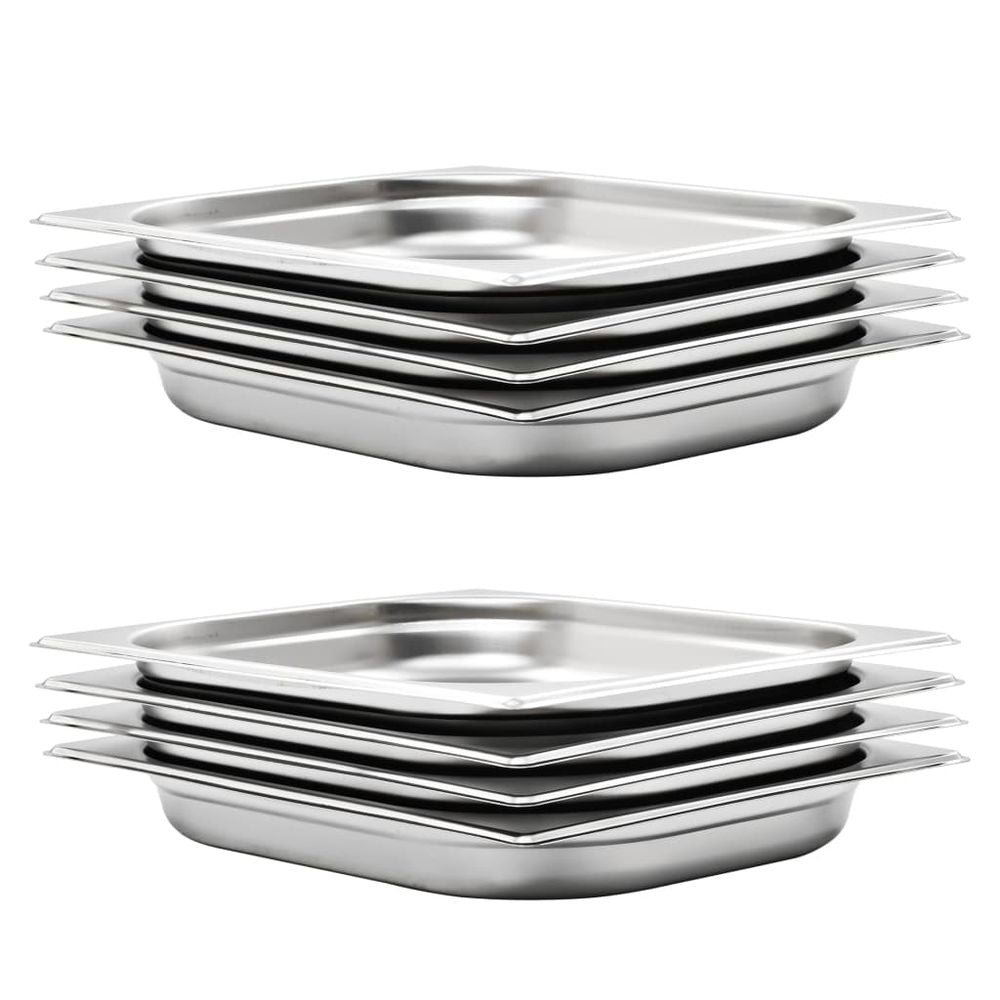 vidaXL Gastronorm Containers 8 pcs GN 1/2 20 mm Stainless Steel