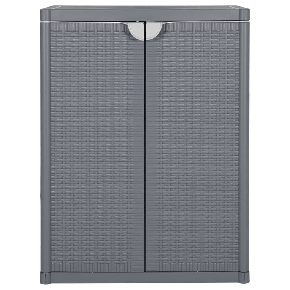 vidaXL Garden Storage Cabinet Grey 65x45x88 cm PP Rattan