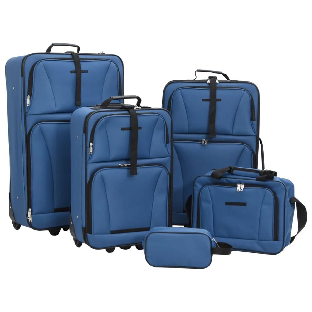 vidaXL Five Piece Travel Luggage Set Black