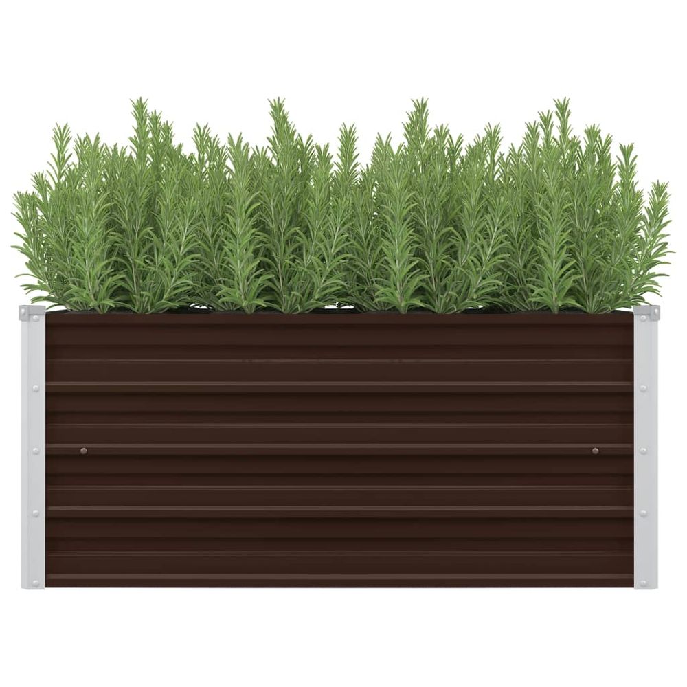 vidaXL Raised Garden Bed Brown 160x80x77 cm Galvanised Steel