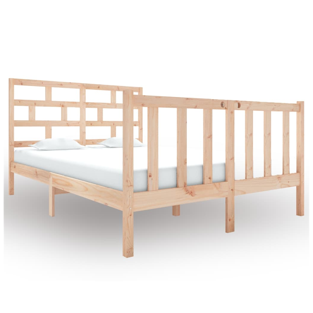 vidaXL Bed Frame Solid Wood Pine 75x190 cm Small Single