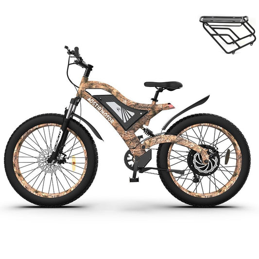 AOSTIRMOTOR 26" 1500W Electric Bike Fat Tire 48V 15AH Removable Lithium Battery for Adults S18-1500W