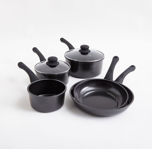 Cermalon 5 Piece Black Carbon Steel Cookware Set