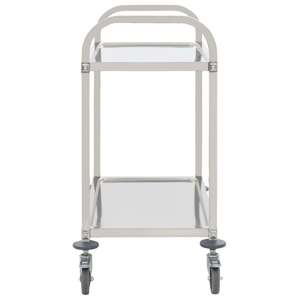 vidaXL 2-Tier Kitchen Trolley 96.5x55x90 cm Stainless Steel