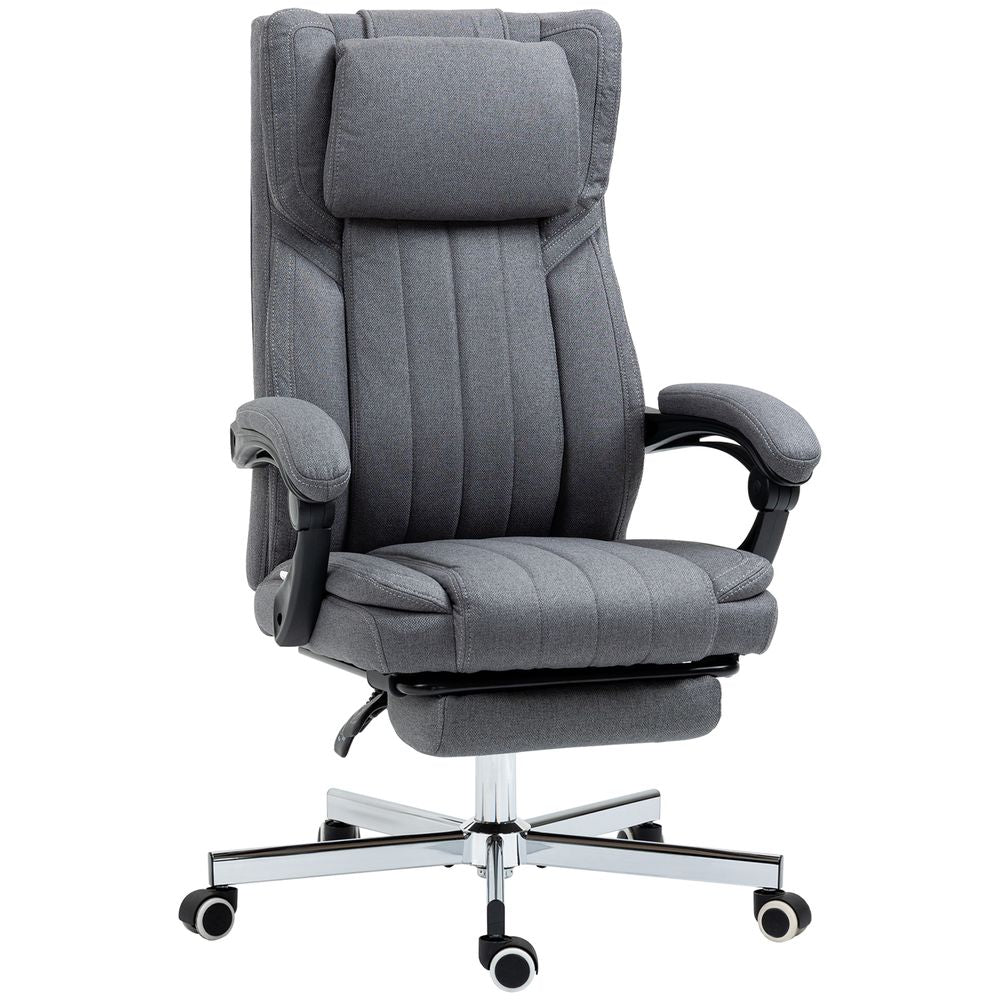 HOMCOM Executive Office Chair Reclining Office Chair with Headrest Dark Grey