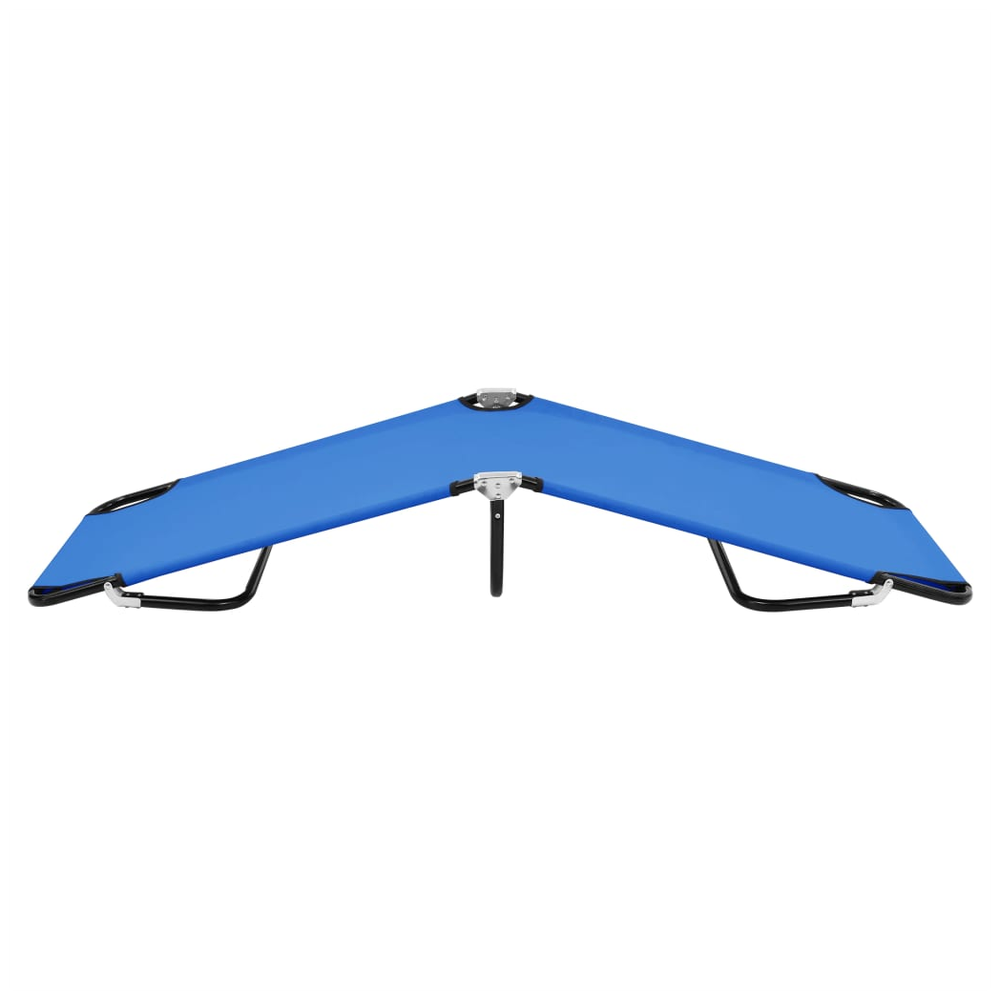 vidaXL Folding Sun Lounger Blue Steel