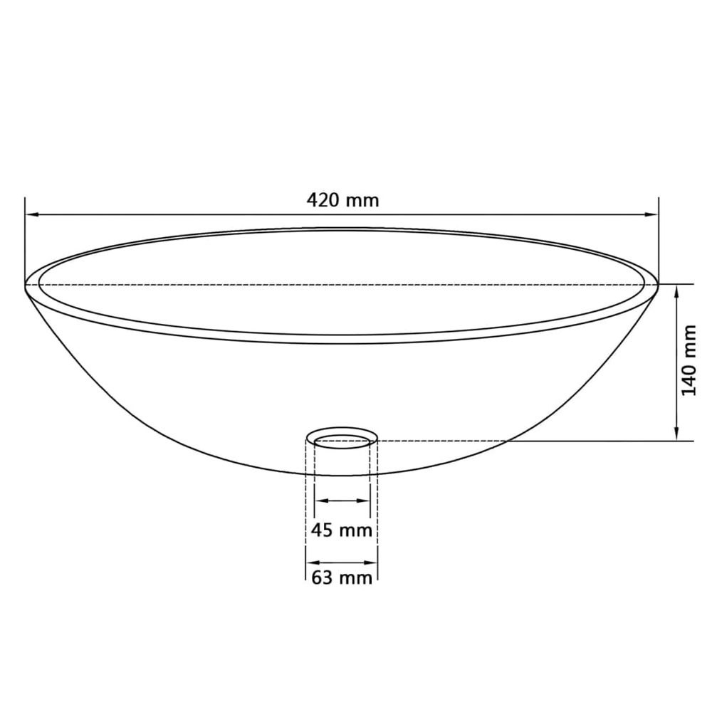 vidaXL Basin Tempered Glass 42 cm Frosted