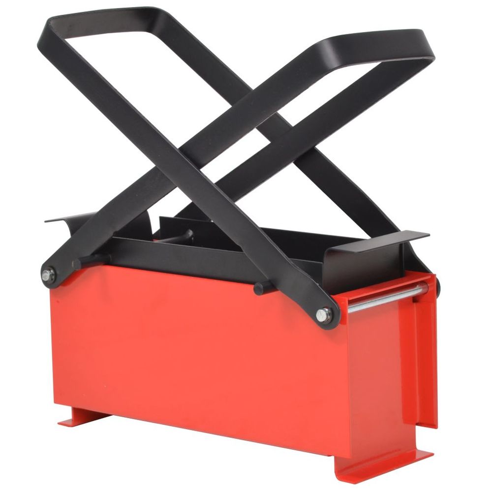 Paper Log Briquette Maker Steel 34x14x14 cm Black and Red