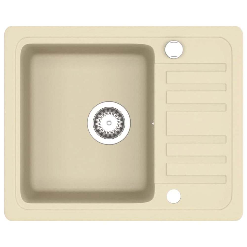 vidaXL Granite Kitchen Sink Single Basin Beige