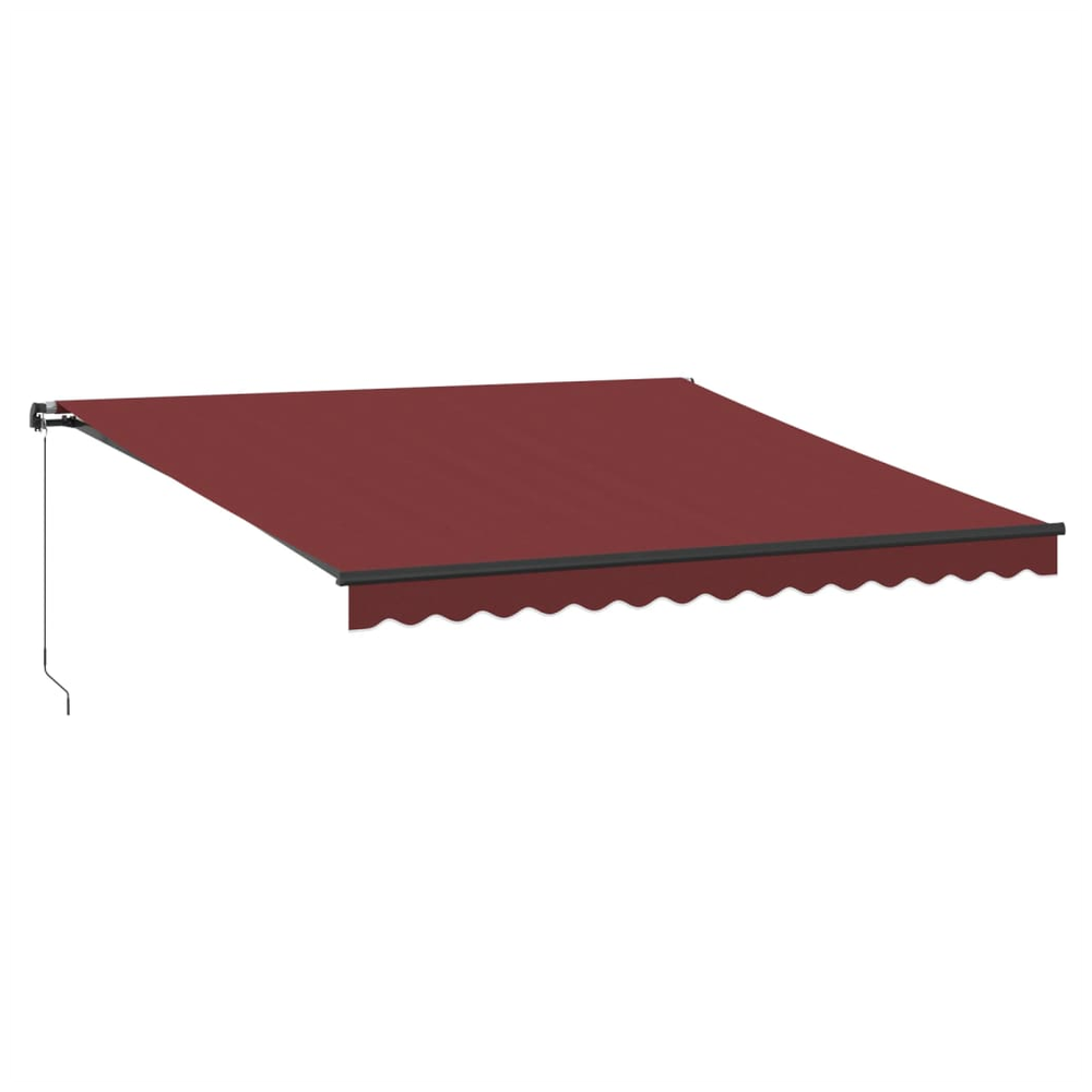 vidaXL Manual Retractable Awning with LEDs Burgundy 400x300 cm