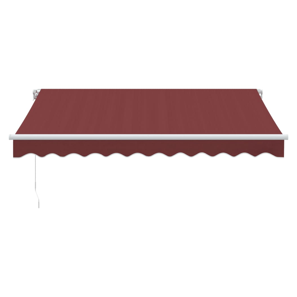 vidaXL Manual Retractable Awning with LED Burgundy 300x250 cm