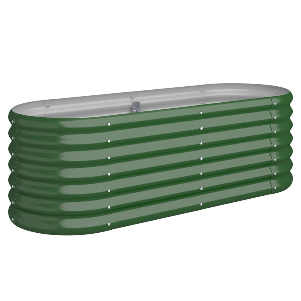 vidaXL Garden Raised Bed Powder-coated Steel 114x40x36 cm Green