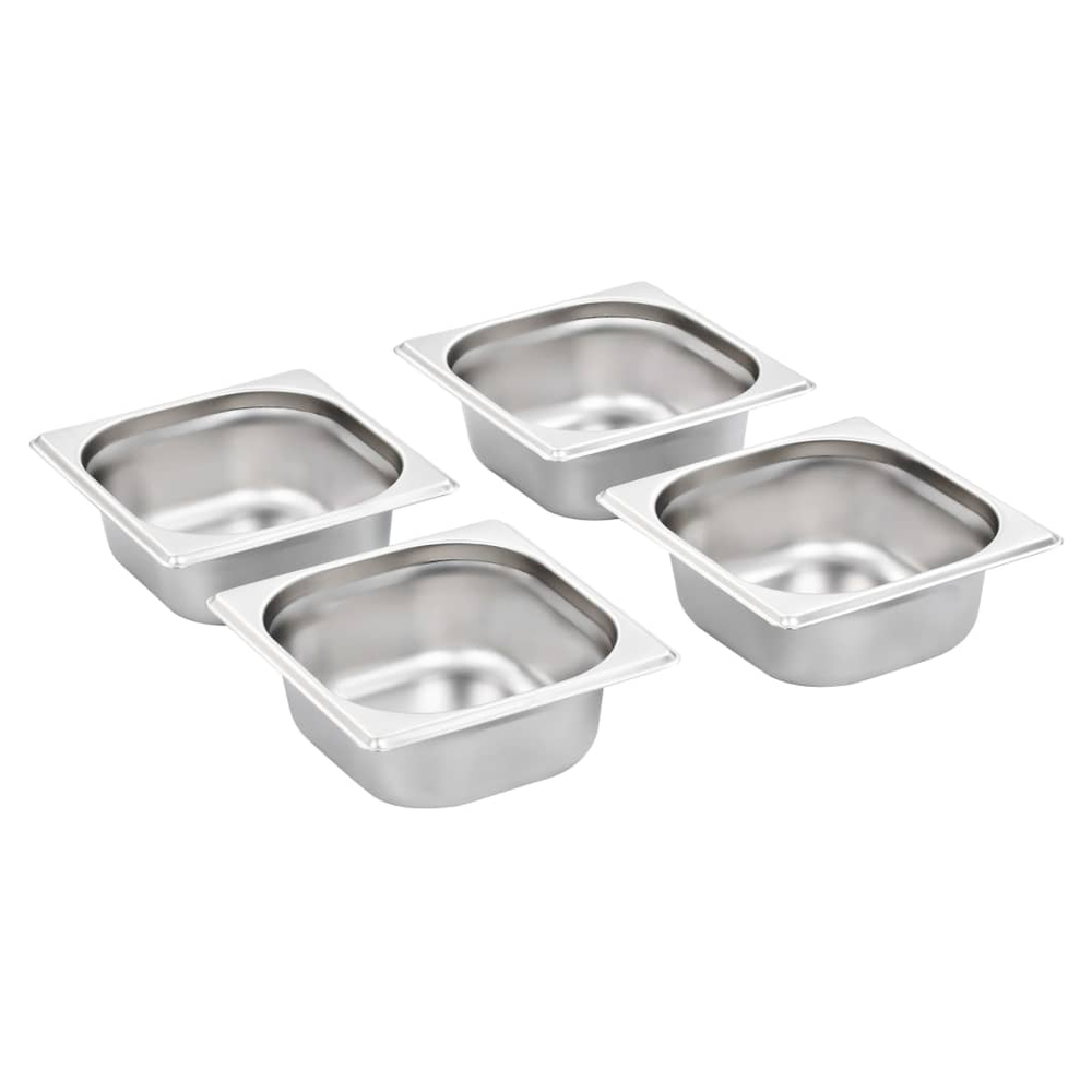 vidaXL Gastronorm Containers 12 pcs GN 1/6 65 mm Stainless Steel