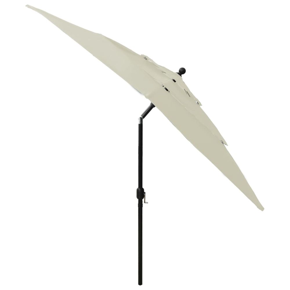 vidaXL 3-Tier Parasol with Aluminium Pole Sand 2.5x2.5 m