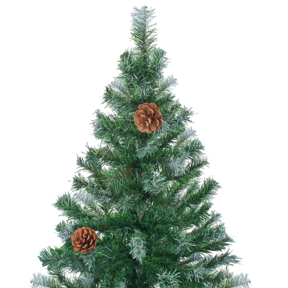 vidaXL Frosted Pre-lit Christmas Tree with Ball Set&Pinecones 150 cm