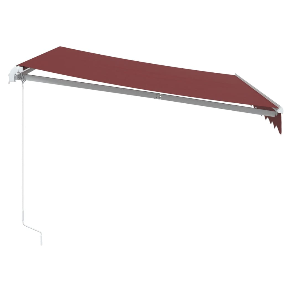 vidaXL Manual Retractable Awning with LED Burgundy 300x250 cm