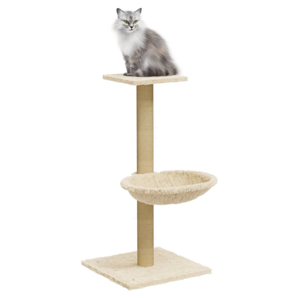 vidaXL Cat Tree with Sisal Scratching Post Cream 74 cm