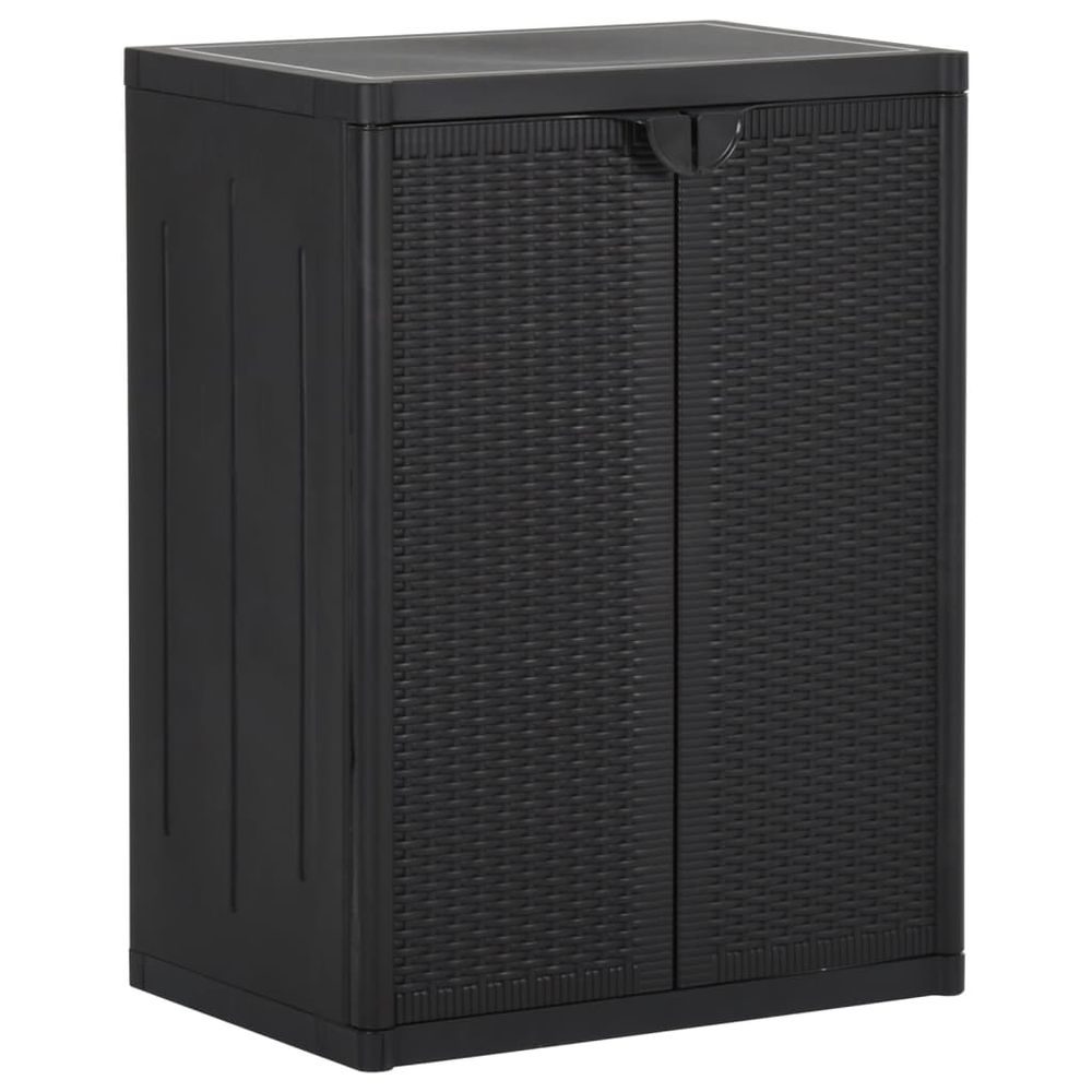 vidaXL Garden Storage Cabinet Grey 65x45x88 cm PP Rattan