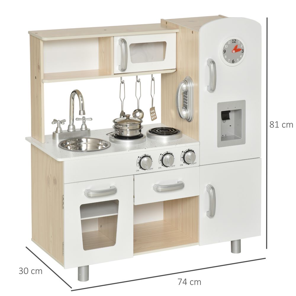 Luxury Kitchen Playset with Accessories Pretend Cooking Set White