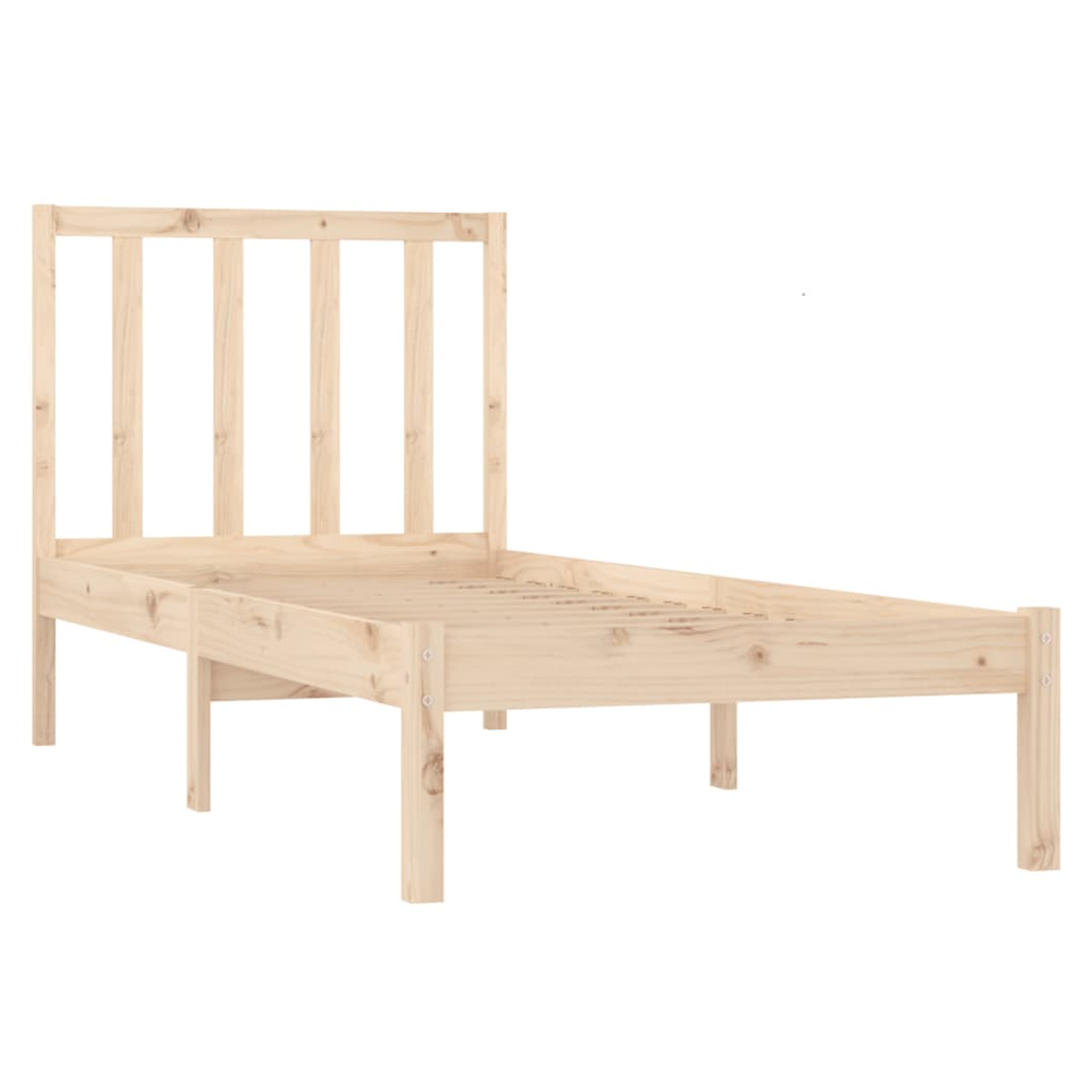 vidaXL Bed Frame Solid Wood Pine 75x190 cm Small Single