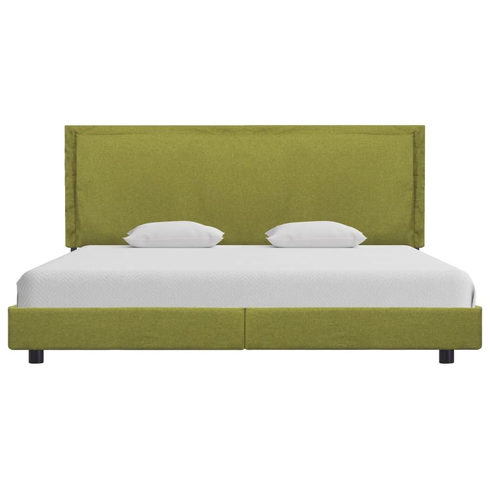 vidaXL Bed Frame Green Fabric 150x200 cm King Size