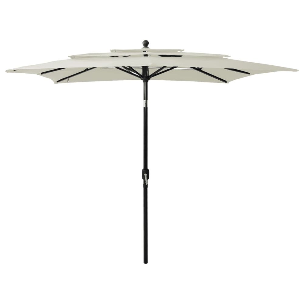 vidaXL 3-Tier Parasol with Aluminium Pole Sand 2.5x2.5 m