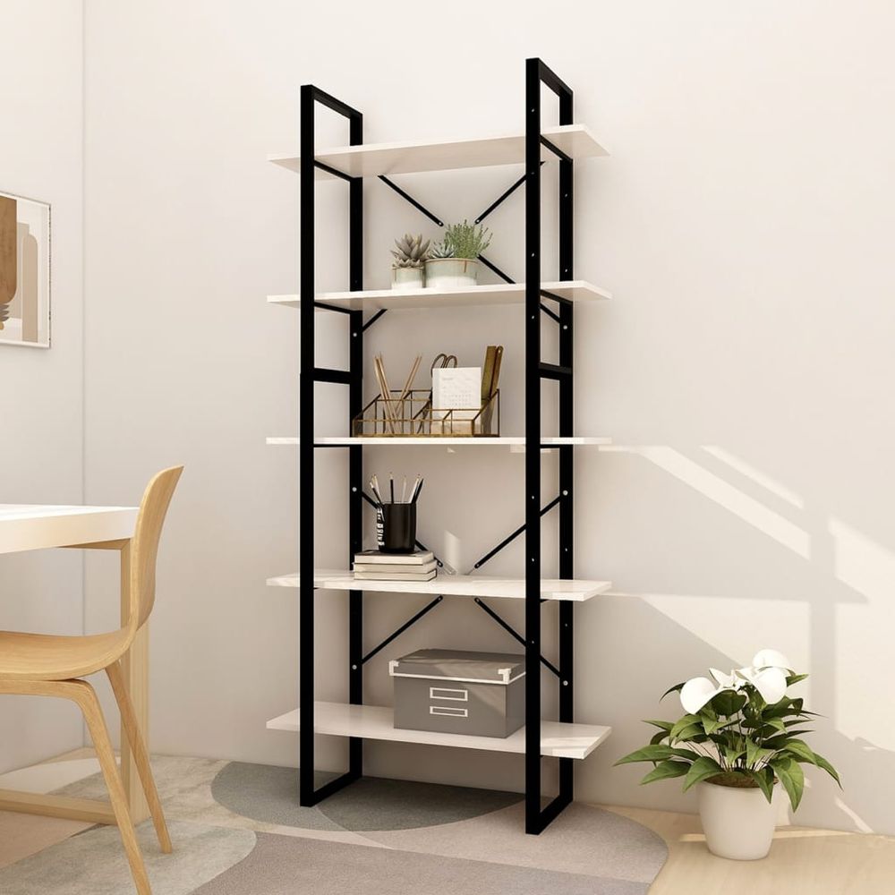 vidaXL 5-Tier Book Cabinet 40x30x175 cm Pinewood