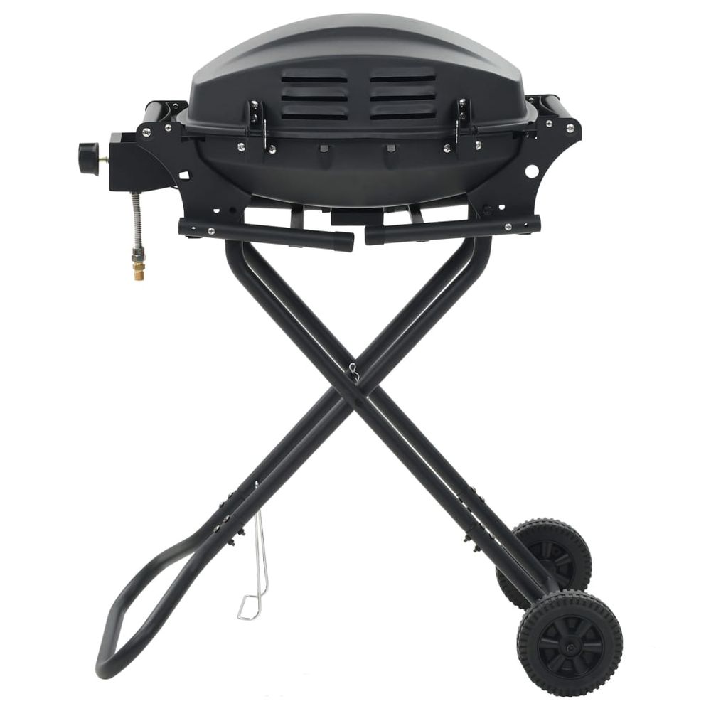 Portable Gas BBQ Grill with Cooking Zone Black