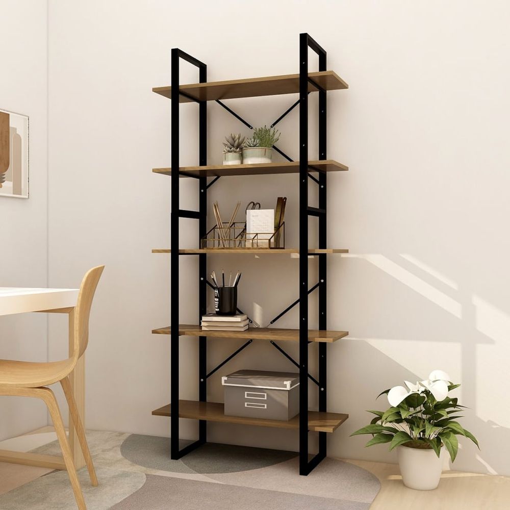 vidaXL 5-Tier Book Cabinet 40x30x175 cm Pinewood