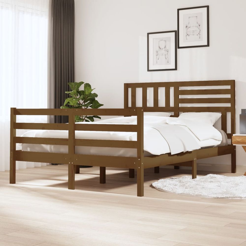 vidaXL Bed Frame 75x190 cm Small Single Solid Wood