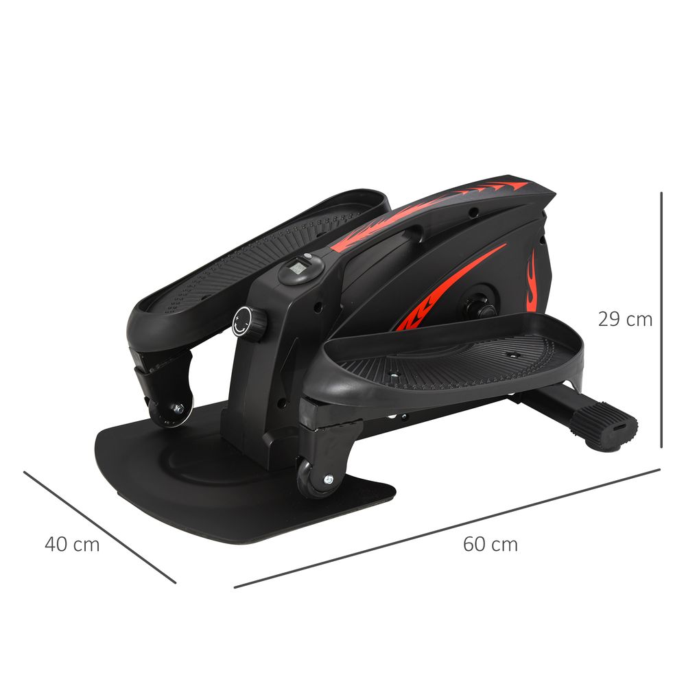 Mini Elliptical Bike LCD Monitor Anti-Slip Pedals Adjustable Resistance HOMCOM