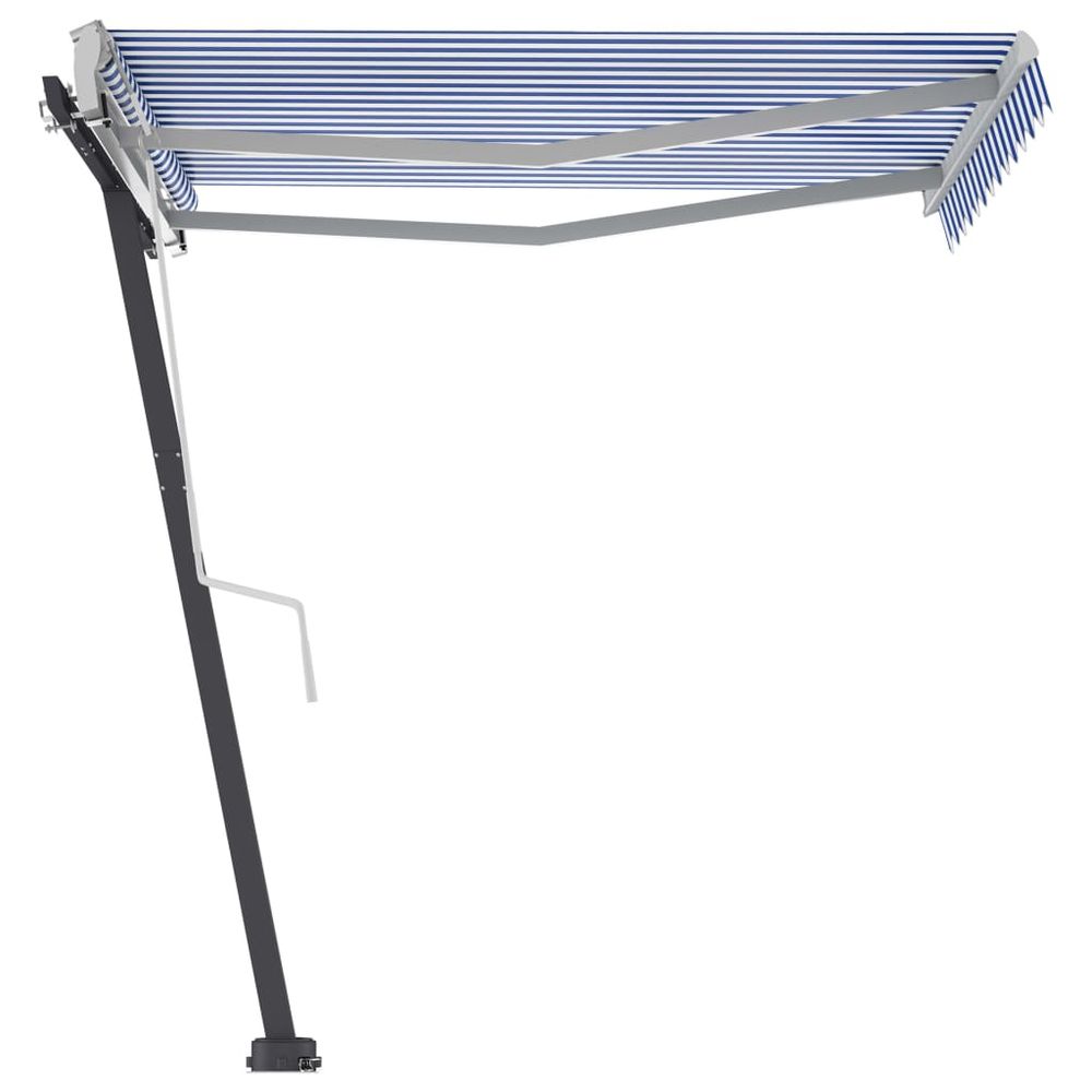 vidaXL Freestanding Manual Retractable Awning 300x250 cm Blue/White