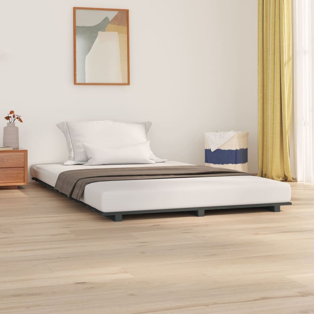 vidaXL Bed Frame 90x200 cm Solid Wood Pine