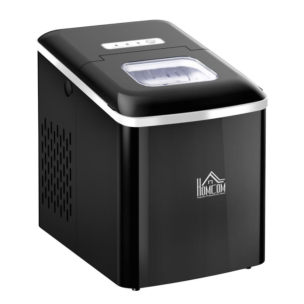 Ice Maker 12kg/24H Production with Scoop Basket for Home Office Black