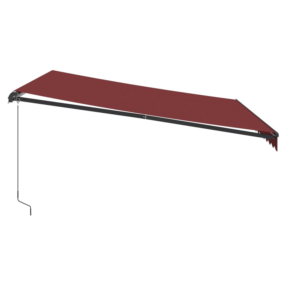 vidaXL Manual Retractable Awning with LEDs Burgundy 400x300 cm