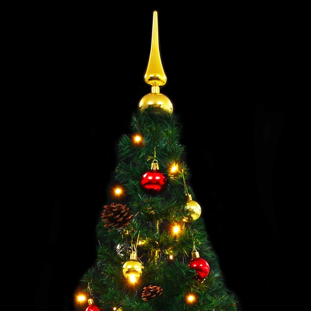 vidaXL Artificial Pre-lit Christmas Tree with Baubles Green 150 cm