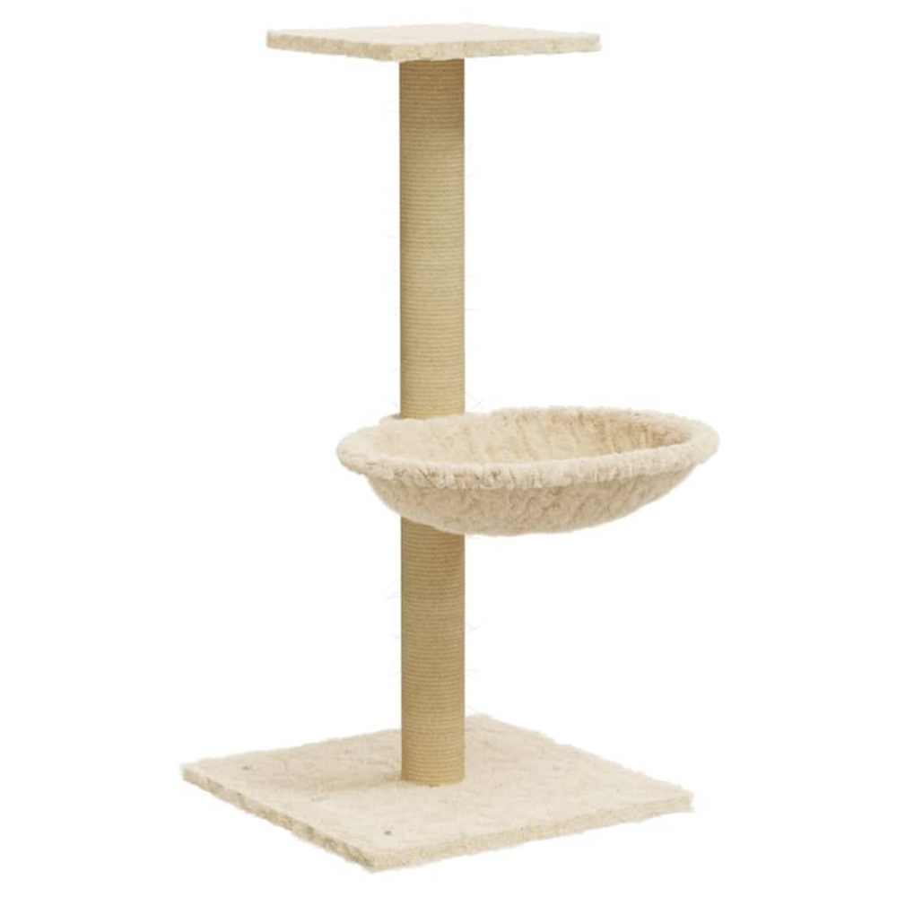 vidaXL Cat Tree with Sisal Scratching Post Cream 74 cm