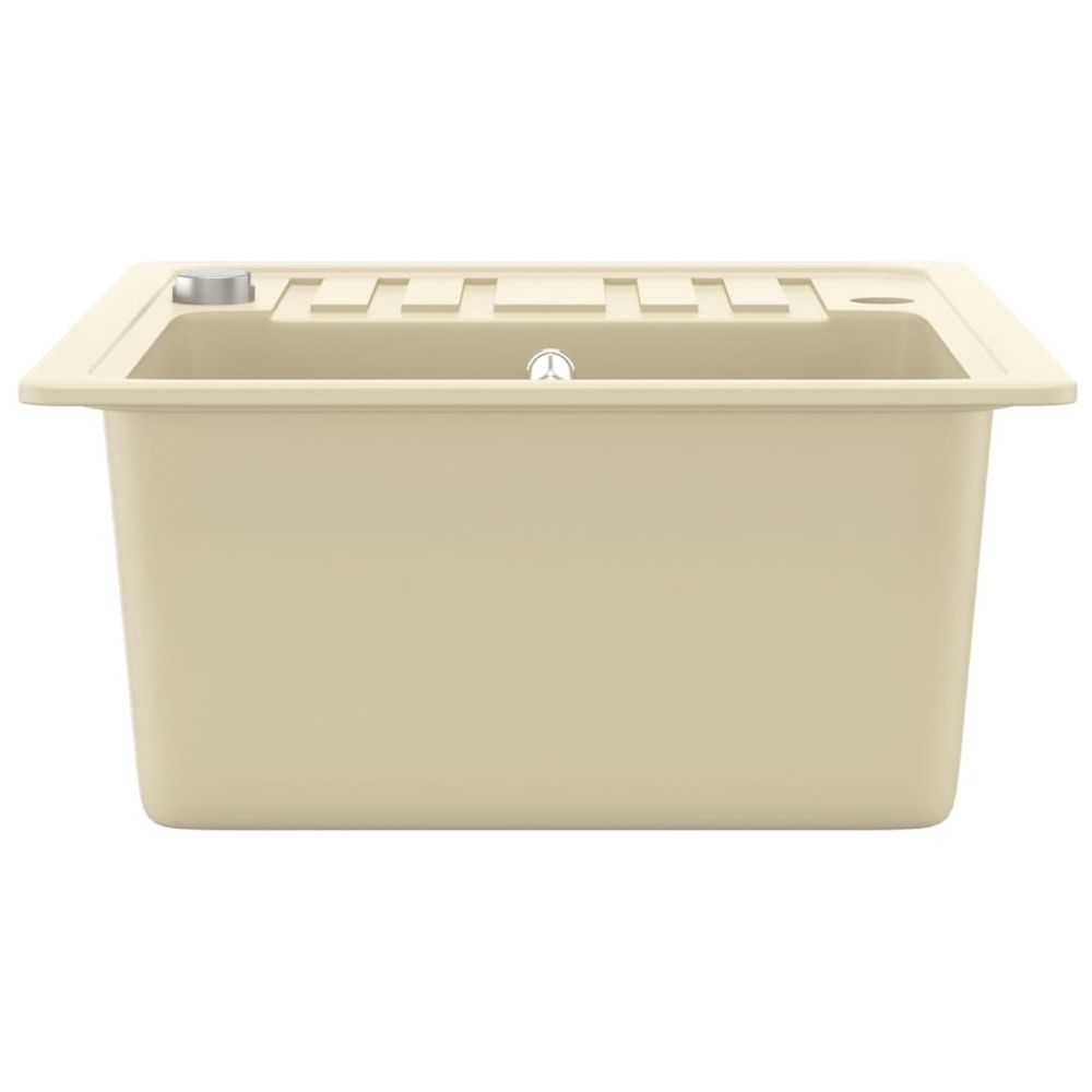 vidaXL Granite Kitchen Sink Single Basin Beige