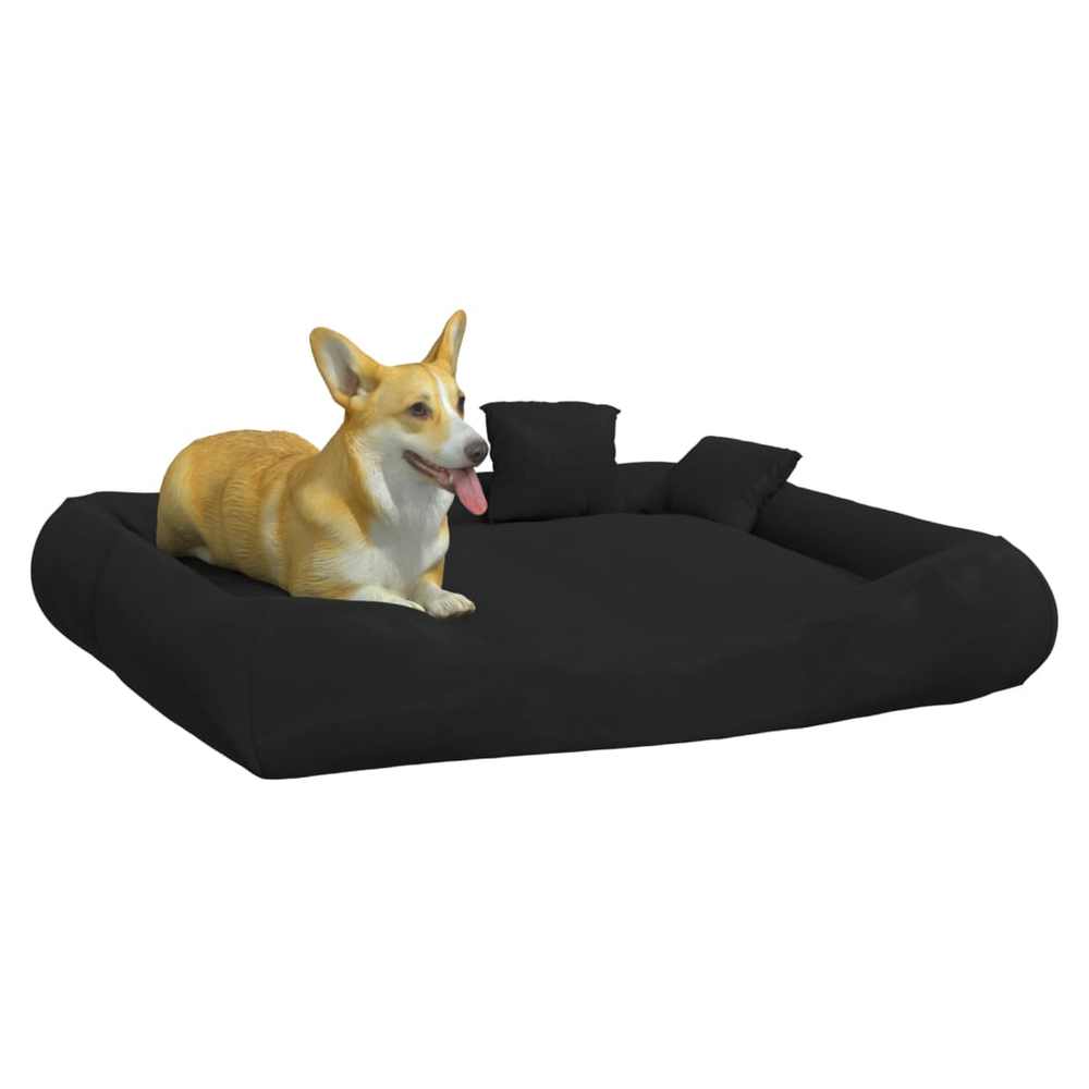 vidaXL Dog Cushion with Pillows Black 115x100x20 cm Oxford Fabric