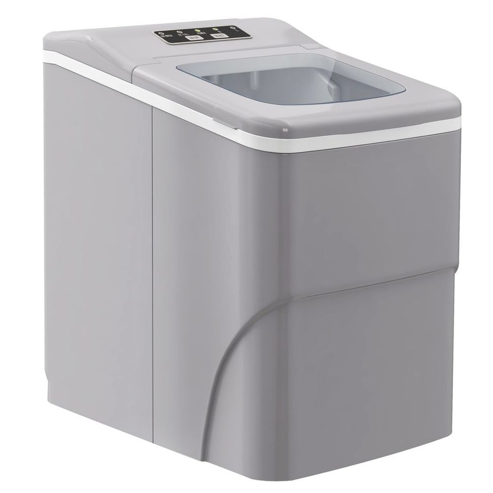 HOMCOM Ice Maker 12kg/24H Production with Scoop Basket for Home Office Silver